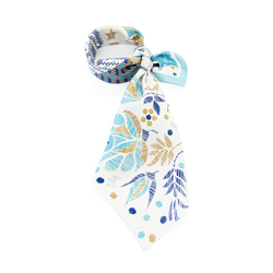 ＜シルクスカーフ＞【the PORT by marca】EMBROIDERY(FMQ-162) シルクツイル BLUE 2枚目の画像