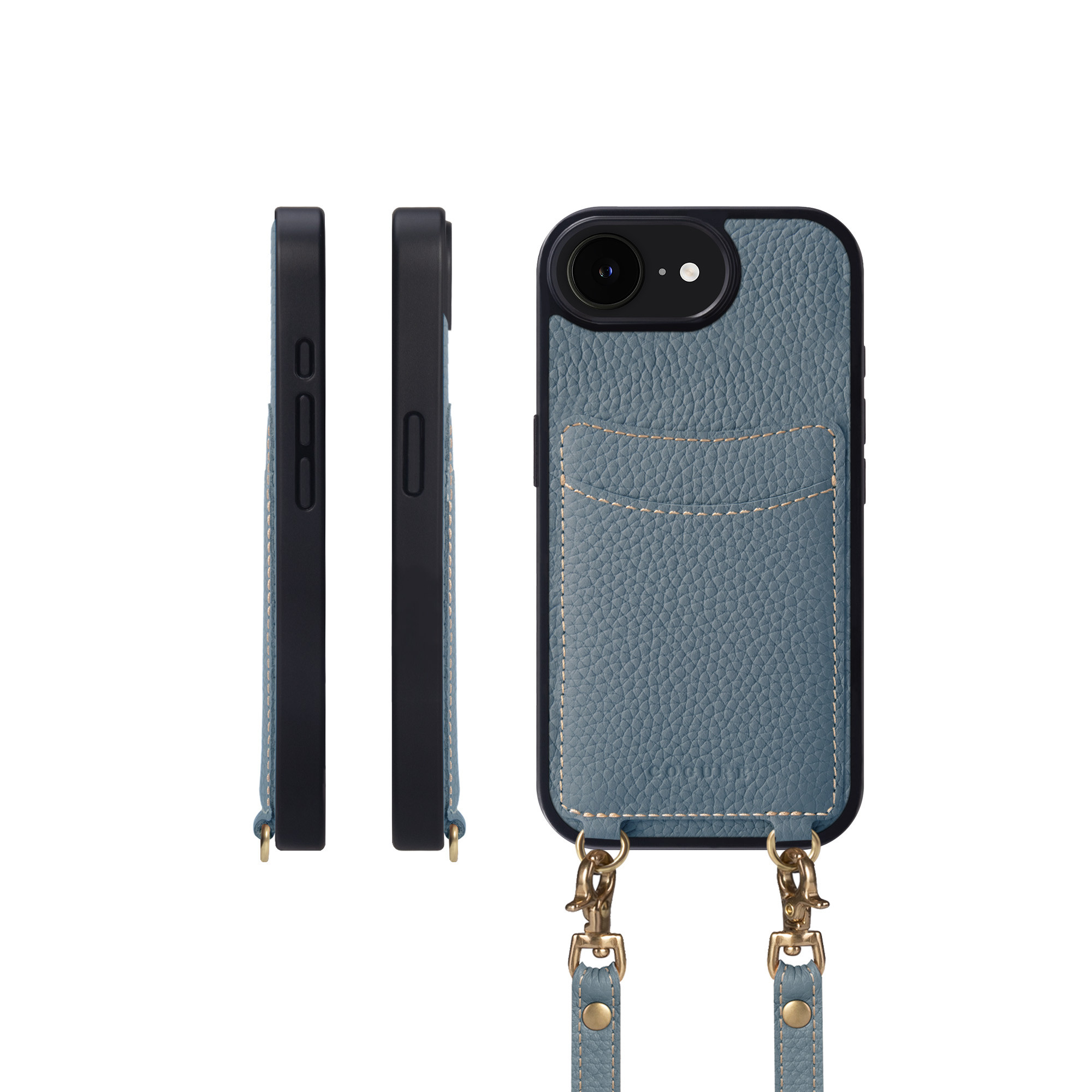 iPhone16e ショルダータイプ本革ケース カード収納ポケット付き＜COPGCS＞