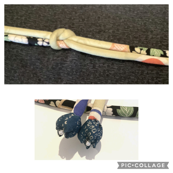 アンティーク】正絹丸ぐけ(帯締め）金紗縮緬 158cm 丹後ちりめん