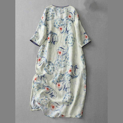 コットンリネンワンピース、コットンワンピース、夏のワンピース、春のワンピース、エレガントワンピース、ロング丈ワンピース、 3枚目の画像