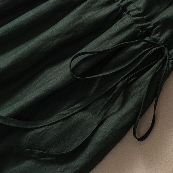 夏のワンピース、春夏ワンピース、コットンリネンワンピース、リネンワンピース、エレガントワンピース、ロング丈ワンピース、ロ 2枚目の画像