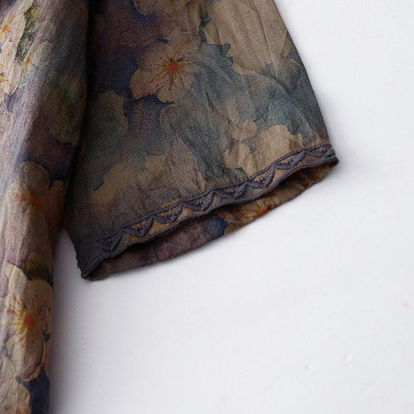 夏のワンピース、春のワンピース、コットンリネンワンピース、リネンワンピース、エレガントワンピース、ロング丈ワンピース、ロ 3枚目の画像