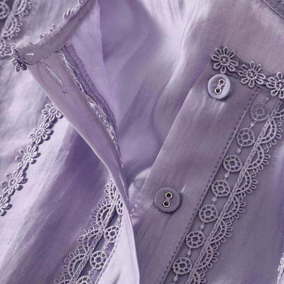 夏のワンピース、エレガントワンピース、ロング丈ワンピース、7分袖 3枚目の画像