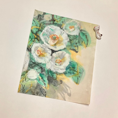 10% OFF ❤︎❤️❤︎ ¥5,500→¥4,950『Camellia White 〜白椿』墨絵