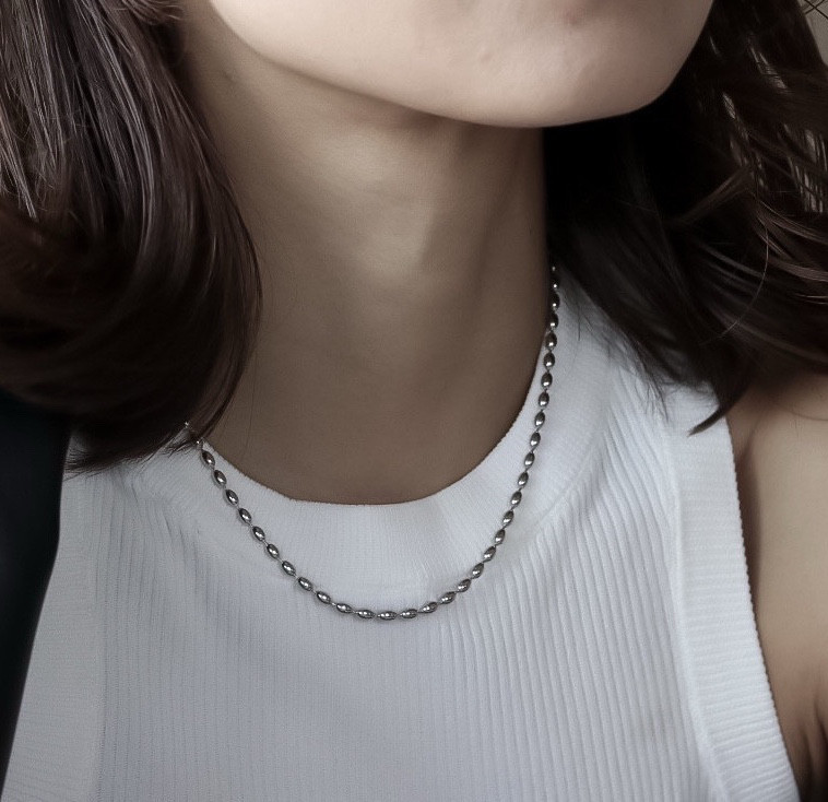 oval chain necklace｜silver｜アレルギー対応