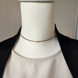 とても小さなコットンパールのかわいいチョーカー（マグネット式金具へ変更可能です） 11枚目の画像