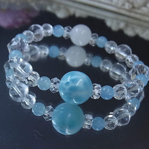 美しい大玉 ラリマー アゾゼオアゼツライト ヒマラヤ水晶 アクアマリン