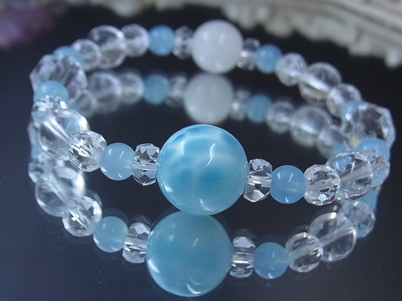 美しい大玉 ラリマー アゾゼオアゼツライト ヒマラヤ水晶 アクアマリン