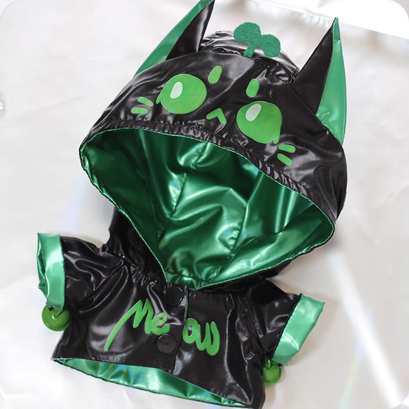 20cm着せ替えぬいぐるみ服 虹色サイダーコート 5色 ヘッド飾り付き 耳付き 顔文字 着せ替え人形 ぬいぐるみ ぬい服 5枚目の画像