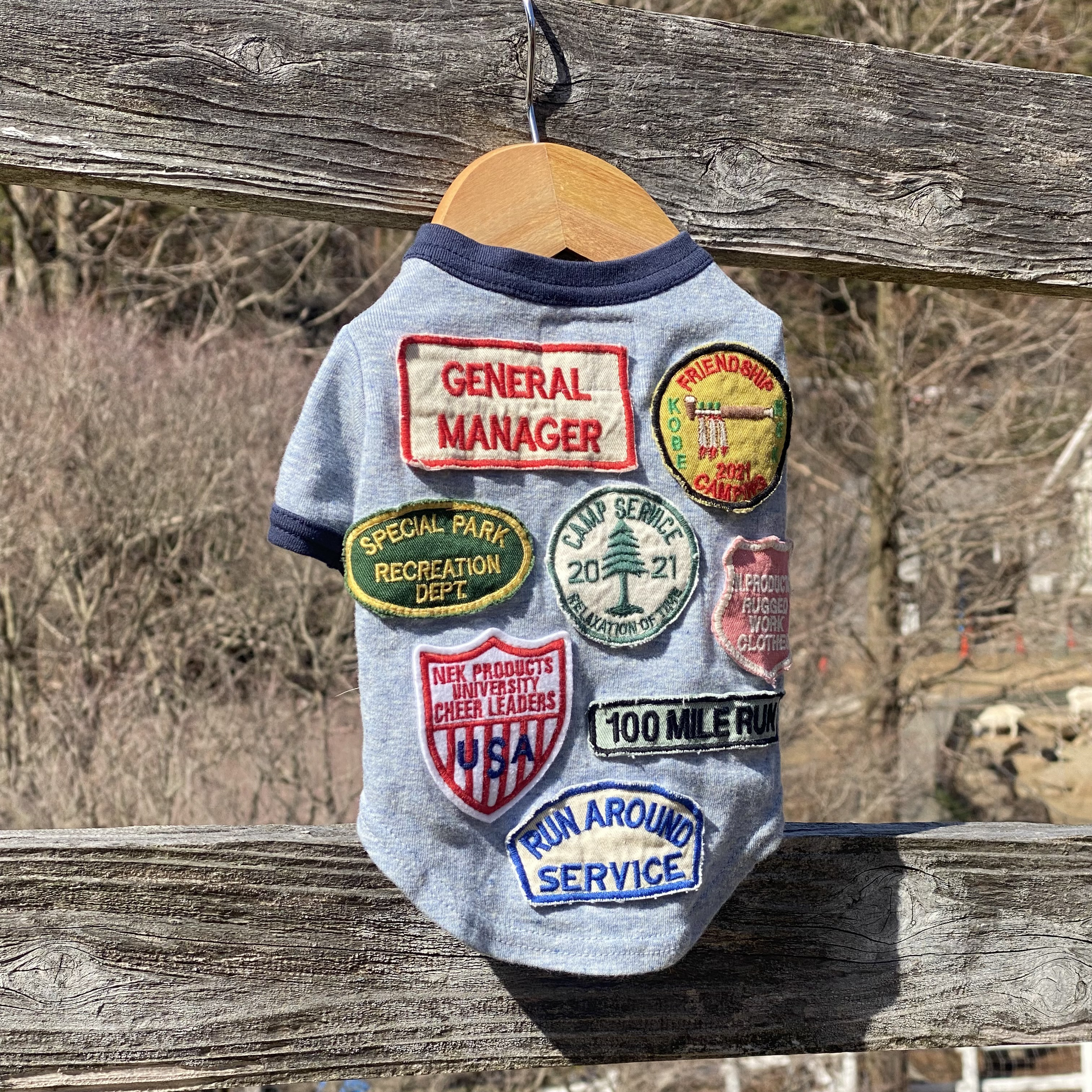 犬服　アトリエgg １ハーフ ワッペンTシャツ サイズ