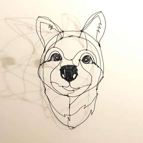 ワイヤーアート芝犬 その他アート ヤスバル 通販 19155786｜Creema