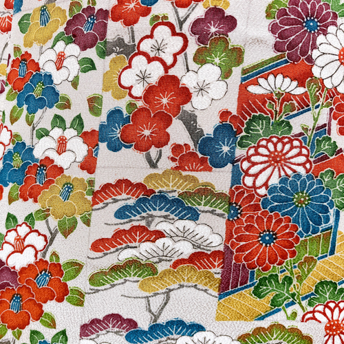 着物リメイクカシュクールワンピースM 百花繚乱 ワンピース 着物リメイクカシュクールワンピースM 百花繚乱 ワンピース