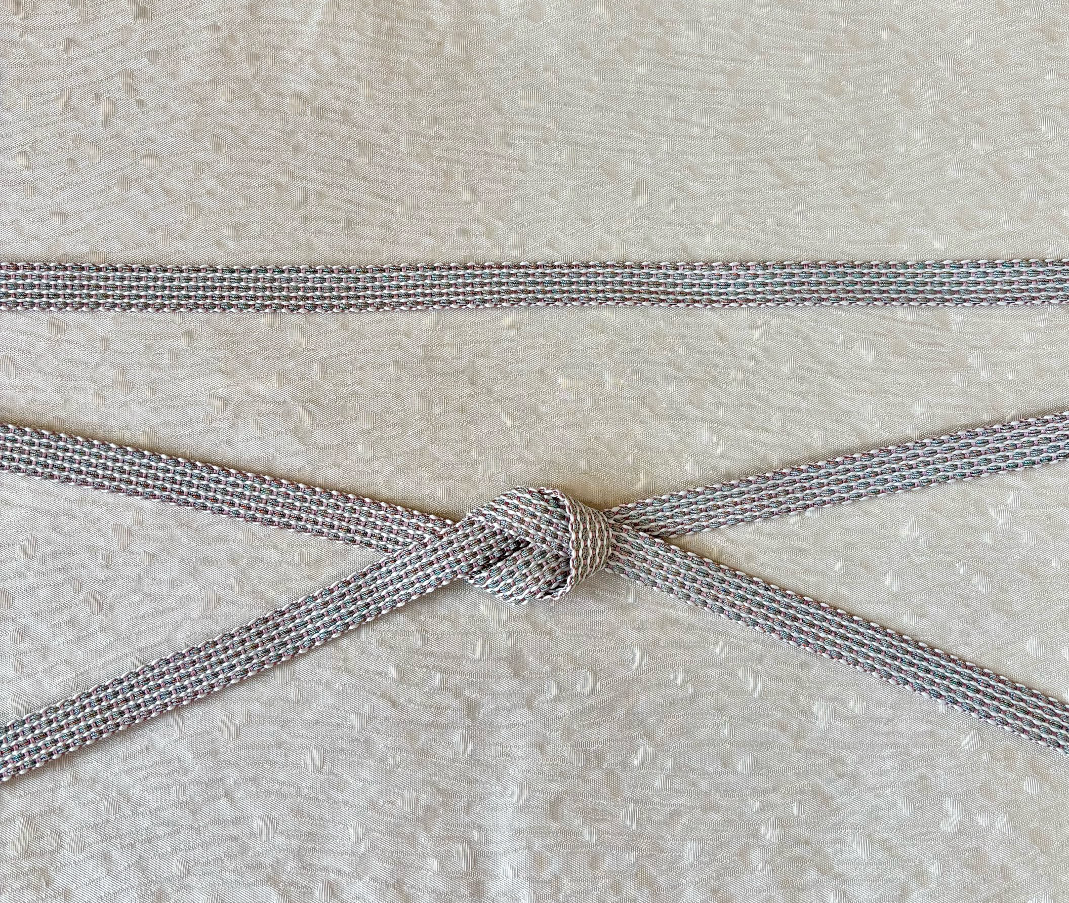 手組み組紐　夏用帯締め　初夏〜夏〜初秋「京かのこ（灰桜）」