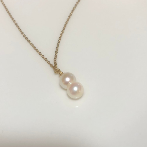 アコヤ真珠　あこやパールネックレス　2連　本真珠　パールネックレス あこや 真珠 本真珠 アコヤ真珠 パール 二連 ネックレス