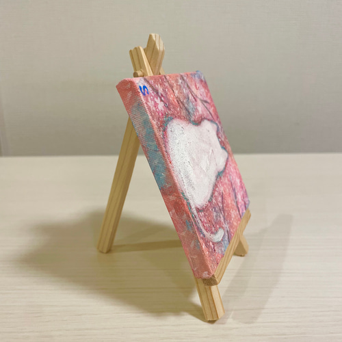 原画】【送料無料】小さい絵 アクリル絵の具 キャンバス 春 桜