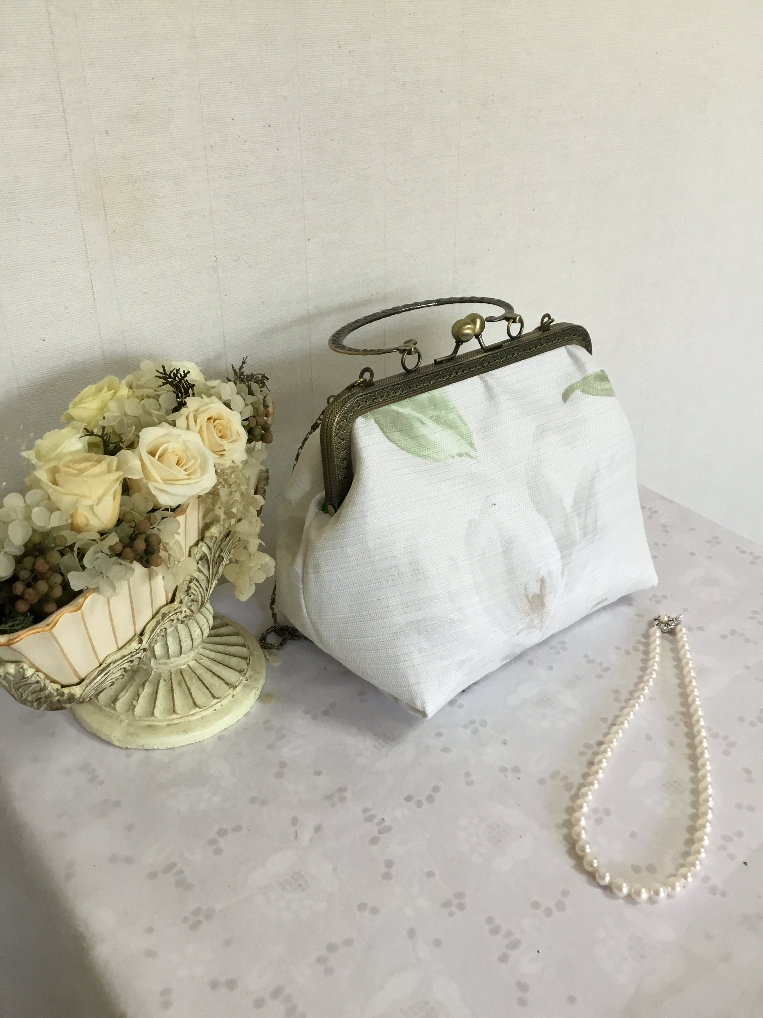 花ぷらら・オリジナル・洋服でも着物でも・ハンドメイド・リメイク・カバン・がま口バック・帯・ちょっと小さめ・362