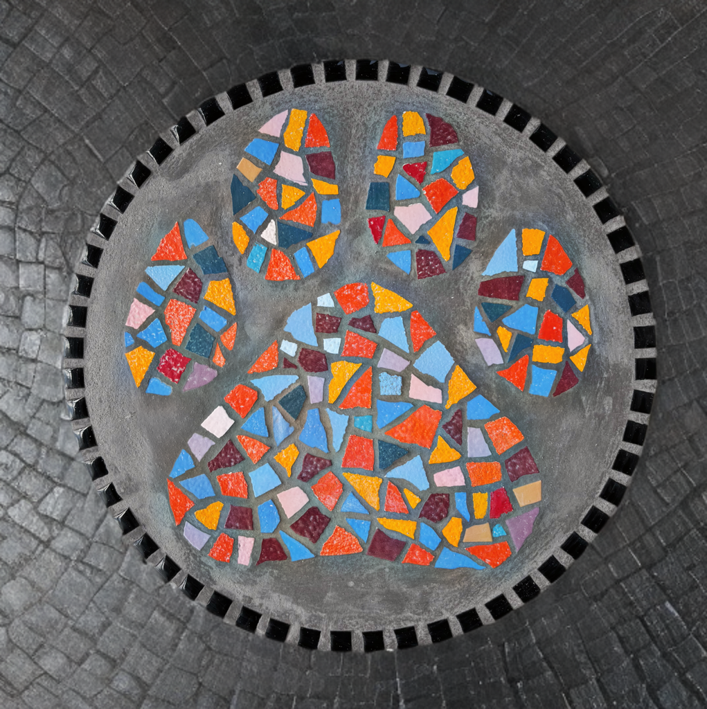 犬猫の足型ガーデンステップ（ミックスカラー）