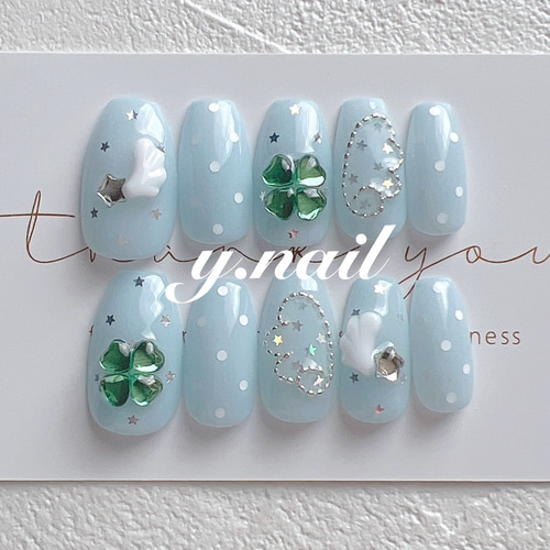 サイズオーダー 06】 韓国ネイル 星ネイル Y2K リボン ネイル