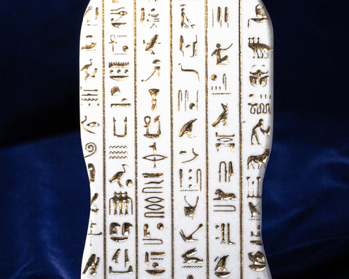 ヒエログリフ石板【大理石・本彫刻】白大理石＆ゴールドレター その他