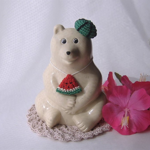 スイカ帽子しろくま貯金箱 夏 ムーミンライト☆ペットにも その他