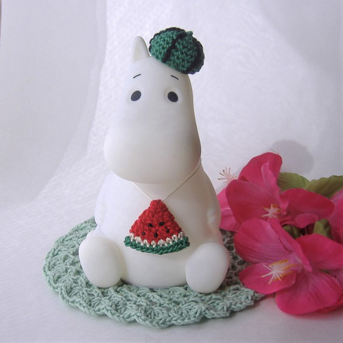 スイカ帽子しろくま貯金箱 夏 ムーミンライト☆ペットにも その他