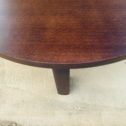 半円型リビングテーブル2本セット特価折りたたみ脚日本製 5枚目の画像