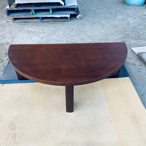 半円型リビングテーブル2本セット特価折りたたみ脚日本製 半円型リビングテーブル2本セット特価折りたたみ脚日本製 ローテーブル