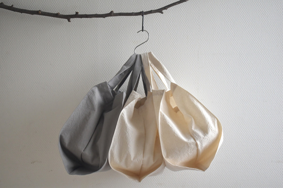 横広エコバッグ・コットン/コンビニ/お弁当/お惣菜/パン屋さん 1枚目の画像