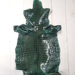 ワニ革 クロコ 半艶マット グレー No.C004620 その他素材