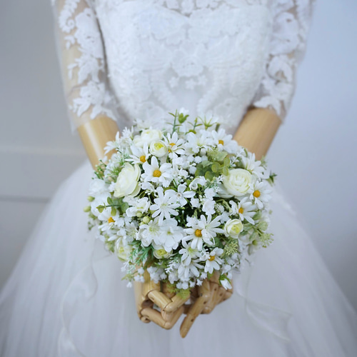 白い小花のナチュラルブーケ ウェディングブーケ ブーケ nanohana