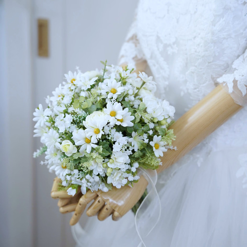 白い小花のナチュラルブーケ ウェディングブーケ ブーケ nanohana