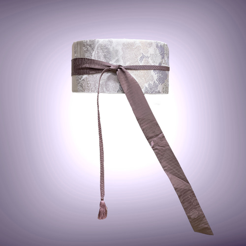 シルバー紫 サッシュベルト ウエスト 65〜95cm 高級帯 帯ベルト