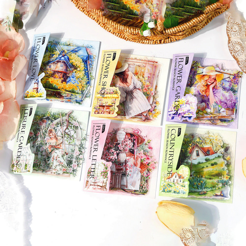 1119コラージュ シール 素材 コレクション 海外 6種セット