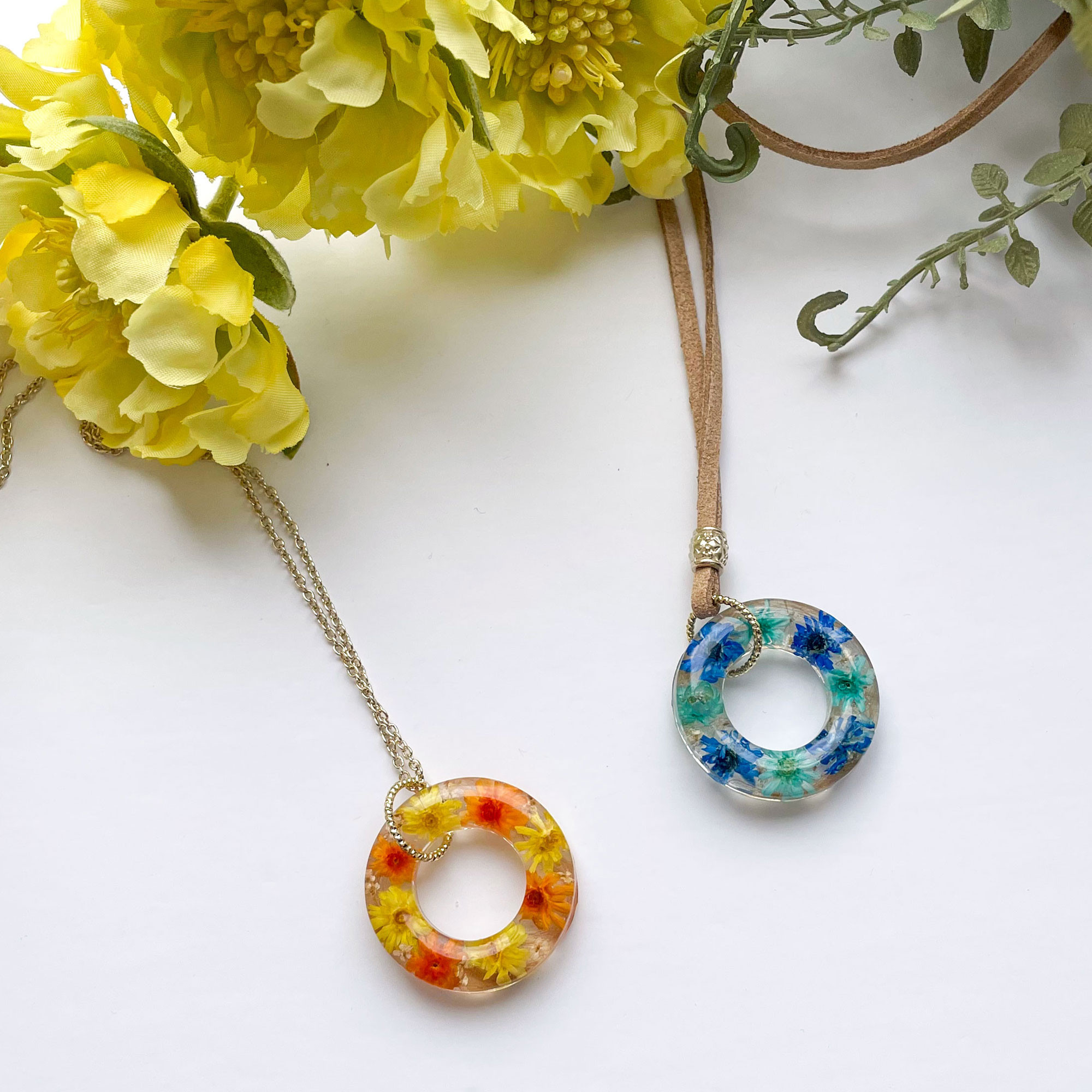 うちの子【遺骨・遺毛アクセサリー】ドーナツレジン2個セット　 C-019