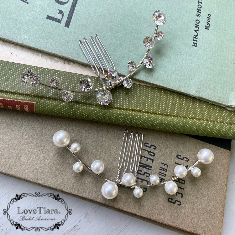 アーチヘアコーム H-175|結婚式 ウエディング パーティー シンプル 髪飾り ヘッドドレス お呼ばれ おしゃれ 上品