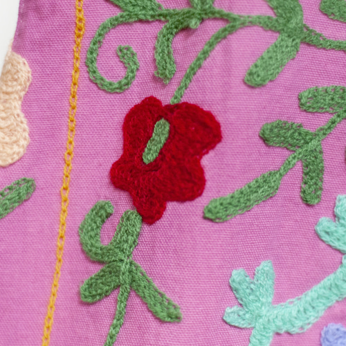 少し傷のある手縫いの刺繍パッチワーク純綿ベスト インドの純綿パッチ