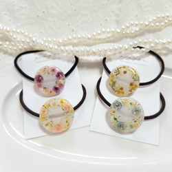 かすみ草 ヘアゴム セット ドライフラワー レジン アクセサリー