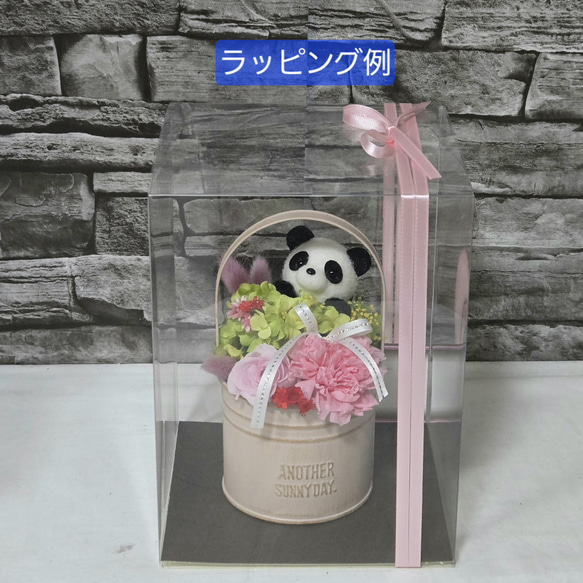 ★送料無料！花とパンダ【プリザーブドフラワー】花  パンダ 誕生日 動物 母の日 誕生日 フラワーアレンジメント 7枚目の画像