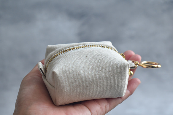 カラビナ付きミニポーチ/キーホルダーポーチ/キーケース 4枚目の画像