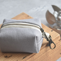 カン付きミニポーチ/キーホルダーポーチ/キーケース 2枚目の画像