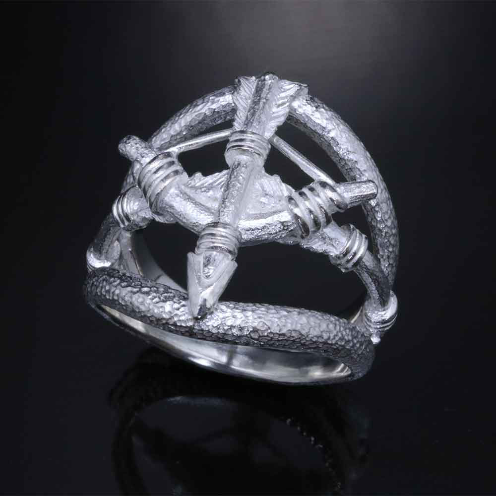 指輪 メンズ : 生弓矢 生矢 リング 白仕上げ シルバー 15～27号 矢 アロー シルバーリング R-408 16,863円