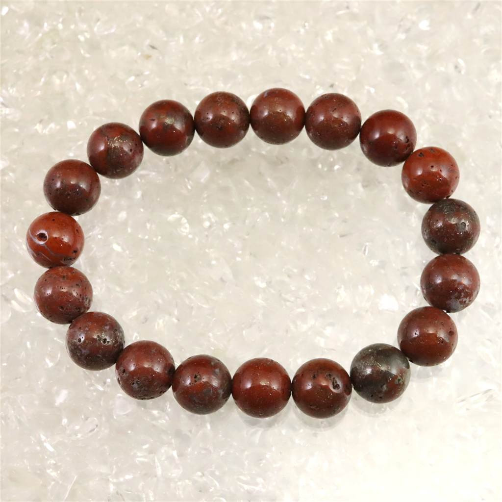 H&E社 レッドファイアアゼツライト（AZOZEO) 10mmブレスレット  26.5g #94532