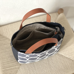 ⚮̈ミナペルホネン　tambourine サマーネイビー まるっこかくれんぼトート 8枚目の画像