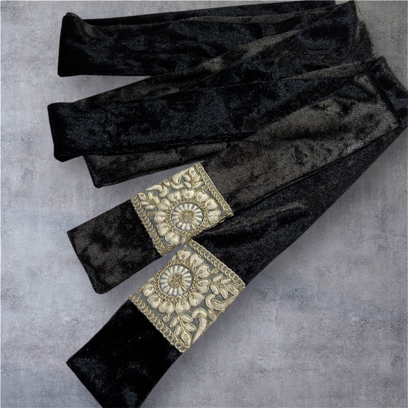 しごき 志古貴 飾り帯 ベロアしごき ブラックベロア 成人式 振袖 和装