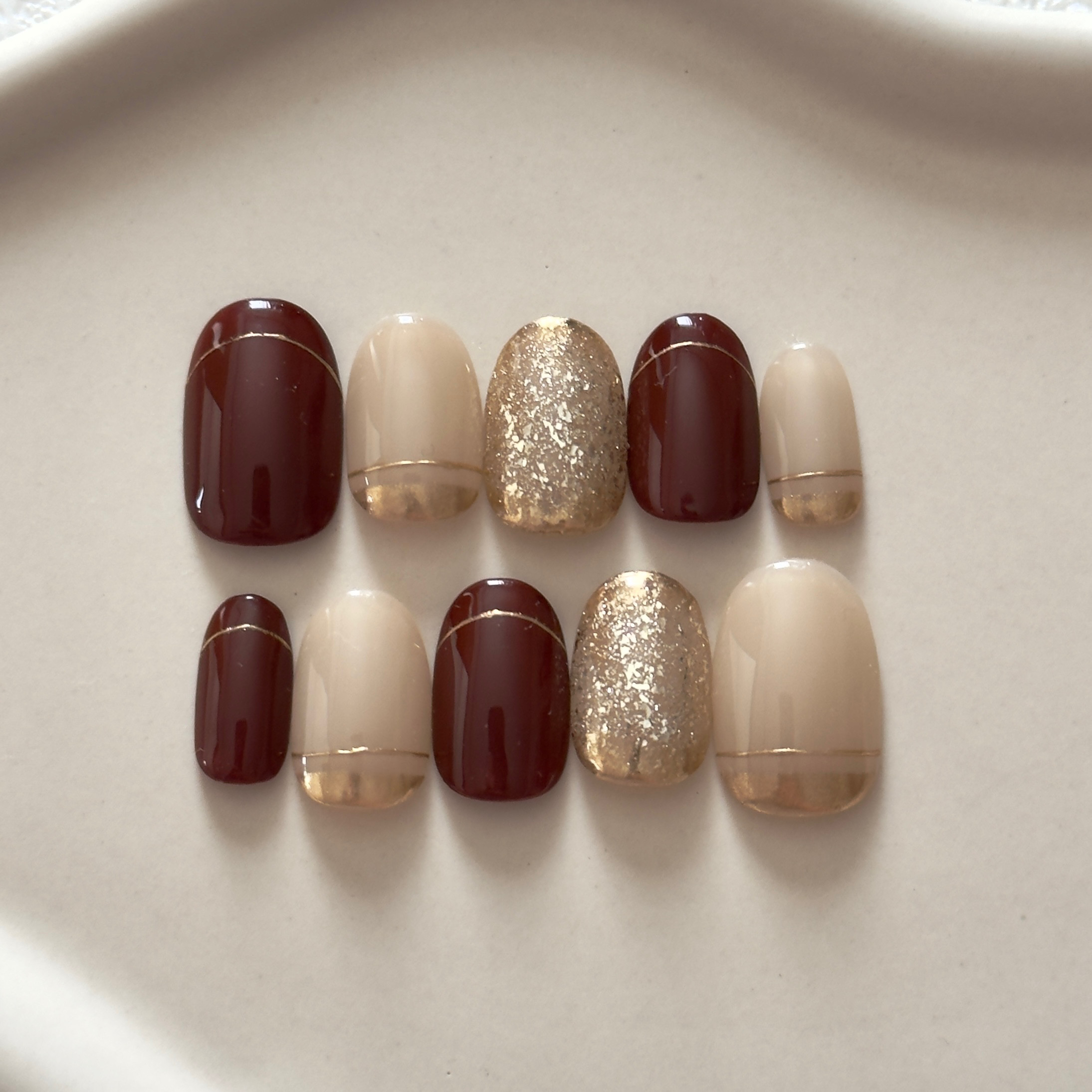 Bordeaux luxe】No.27 ネイルチップ 冬 ニュアンスネイル 淡色