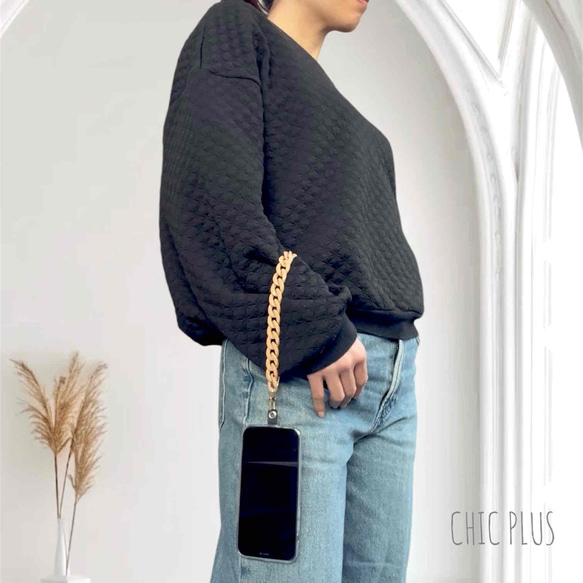 Nudeピンク チェーン ハンドストラップ 落下防止スマホストラップ 手首 リストストラップ 7枚目の画像