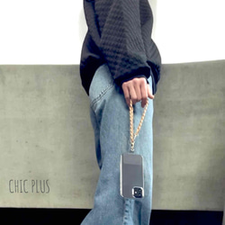 Nudeピンク チェーン ハンドストラップ 落下防止スマホストラップ 手首 リストストラップ 6枚目の画像