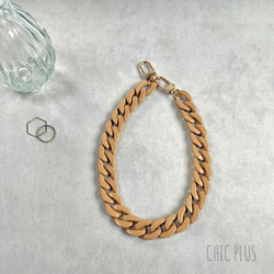 Nudeピンク チェーン ハンドストラップ 落下防止スマホストラップ 手首 リストストラップ 5枚目の画像