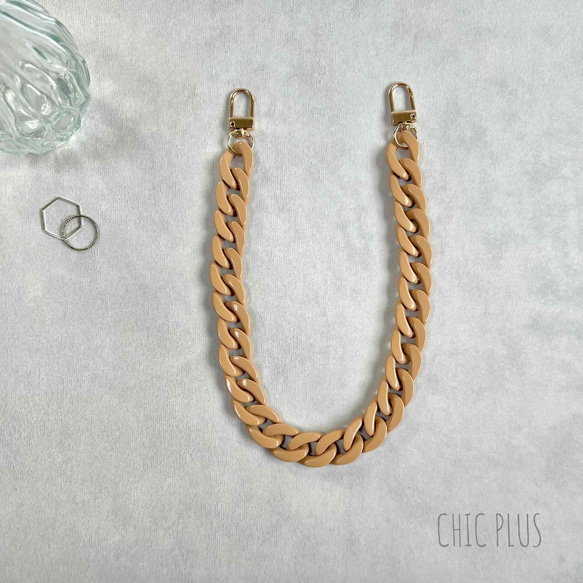 Nudeピンク チェーン ハンドストラップ 落下防止スマホストラップ 手首 リストストラップ 8枚目の画像