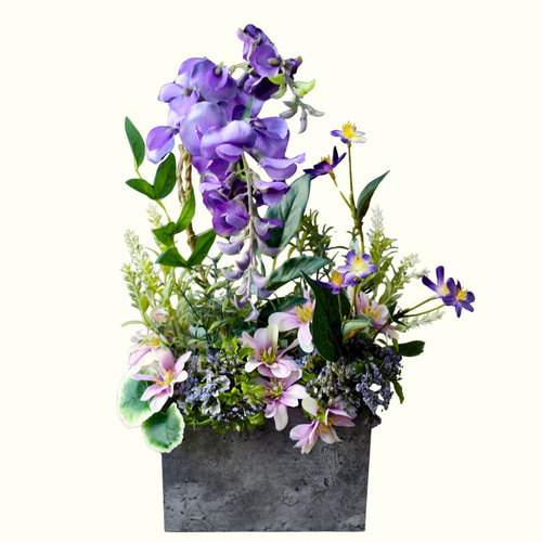 母の日ギフト 】藤の花 アレンジメント クール 造花 送料無料